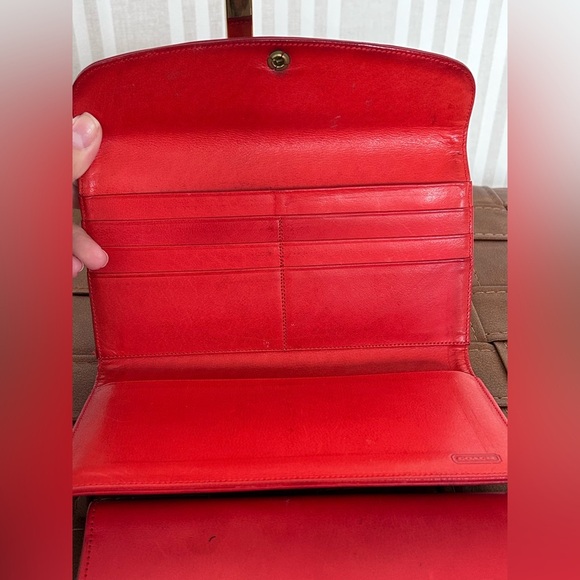 Vintage Coach Red Leather Combination Wallet Checkbook *Rare* Item - Picture 6 of 15